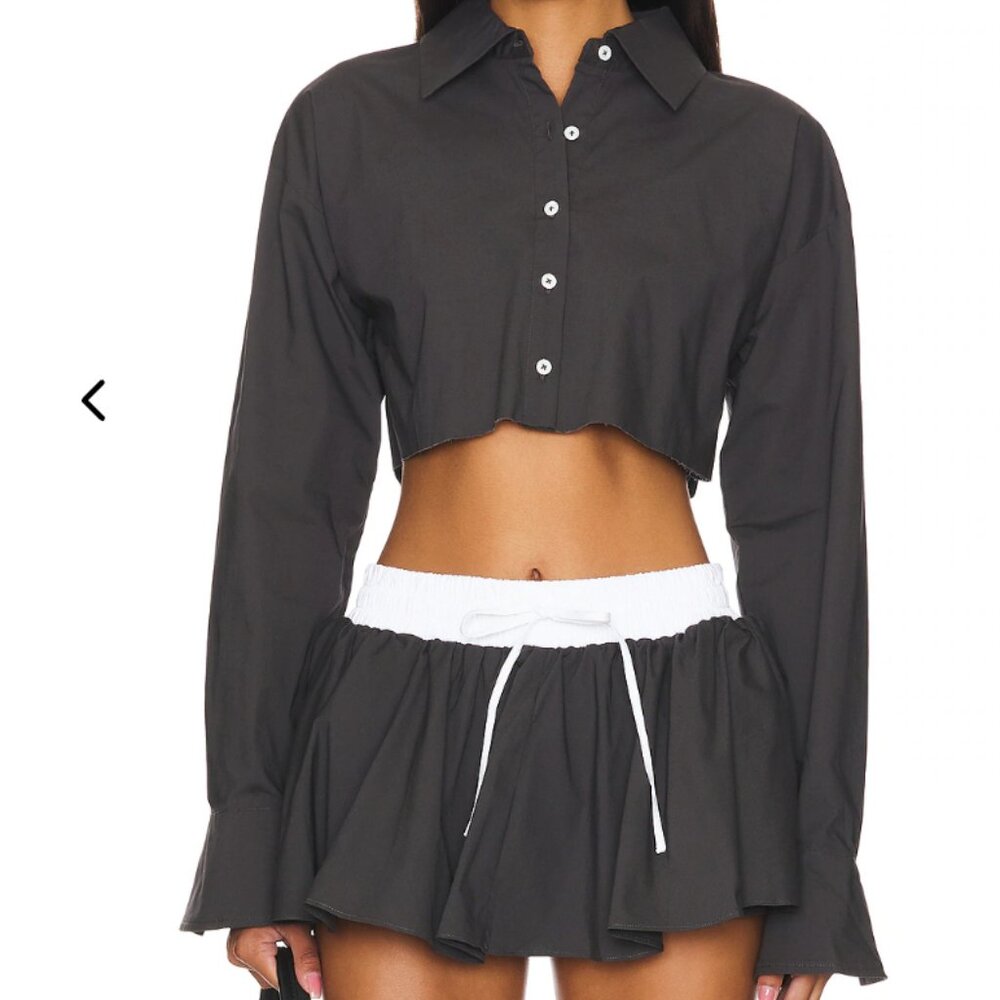 Revolve Lovers & Friends Cropped Button Up